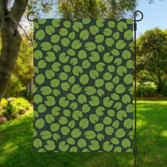 Water Lily Pads Pattern Print Garden Flag