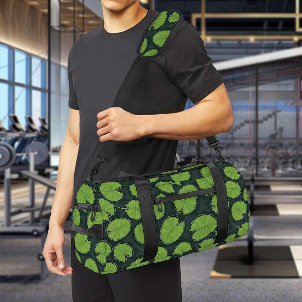 Water Lily Pads Pattern Print Gym Bag