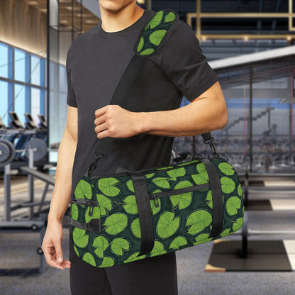 Water Lily Pads Pattern Print Gym Bag