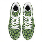 Water Lily Pads Pattern Print High Top Leather Sneakers