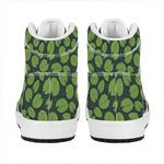 Water Lily Pads Pattern Print High Top Leather Sneakers