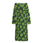 Water Lily Pads Pattern Print Hooded Bathrobe