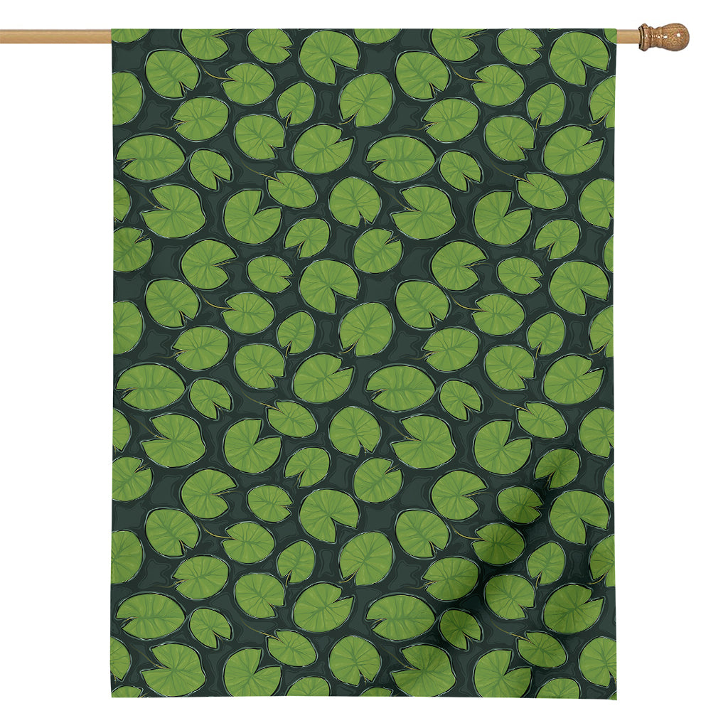 Water Lily Pads Pattern Print House Flag