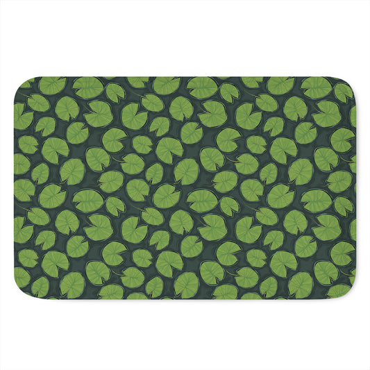Water Lily Pads Pattern Print Indoor Door Mat