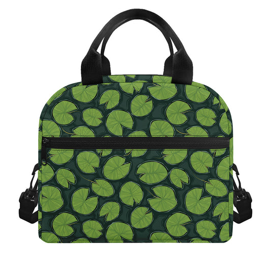 Water Lily Pads Pattern Print Insulated Lunch Bag