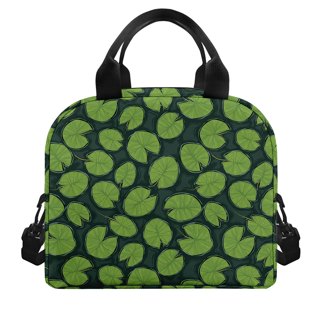 Water Lily Pads Pattern Print Insulated Lunch Bag