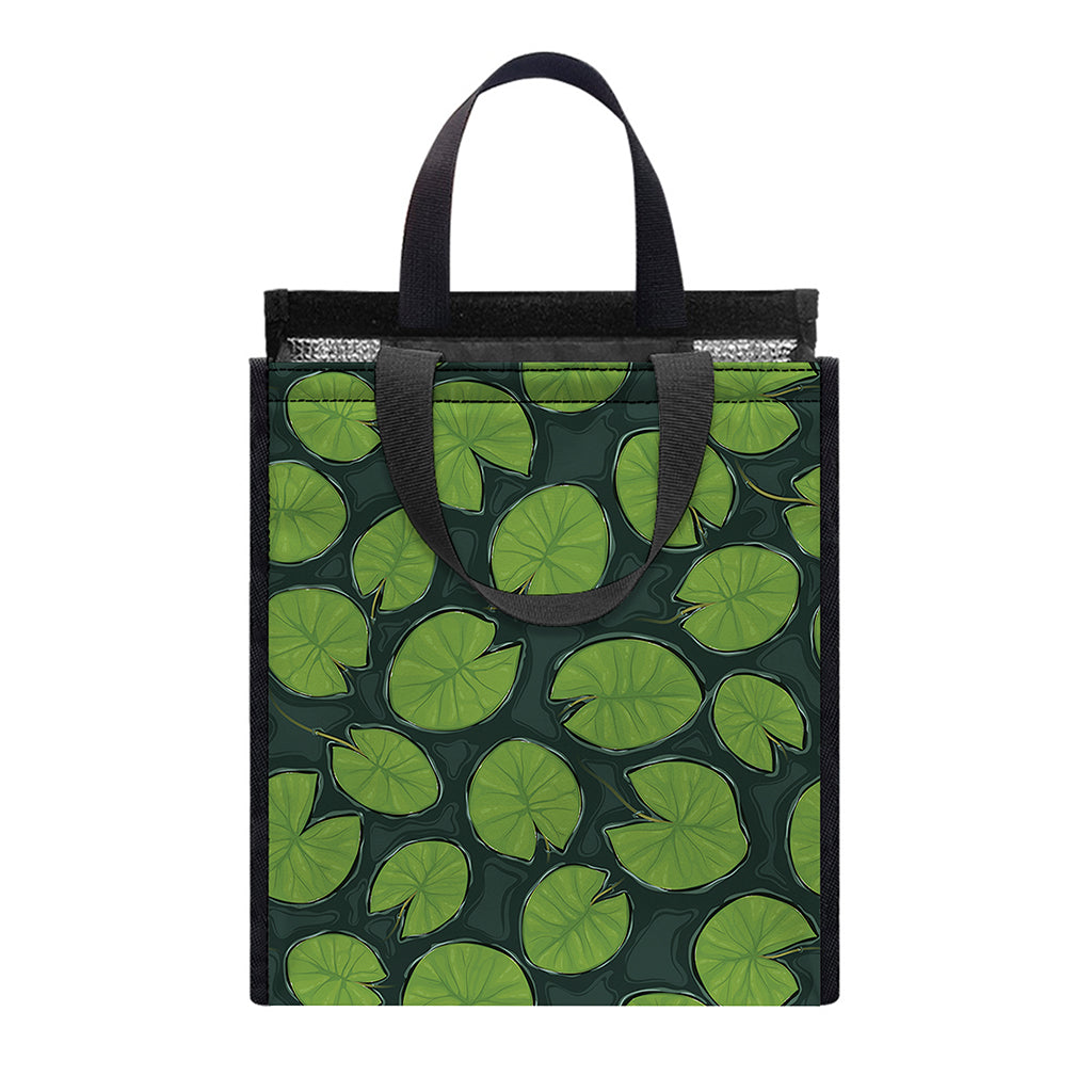 Water Lily Pads Pattern Print Insulated Lunch Tote