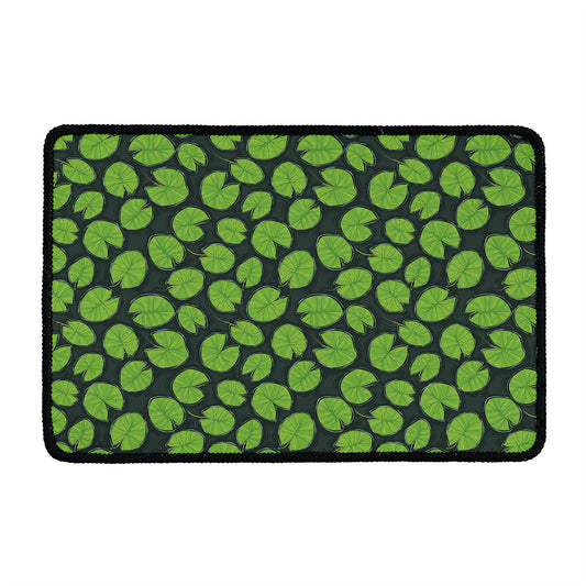 Water Lily Pads Pattern Print Kitchen Mat