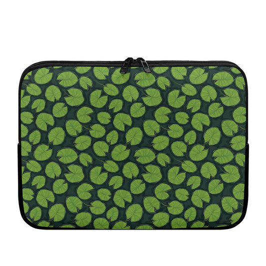 Water Lily Pads Pattern Print Laptop Sleeve