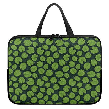 Water Lily Pads Pattern Print Laptop Sleeve With Handle