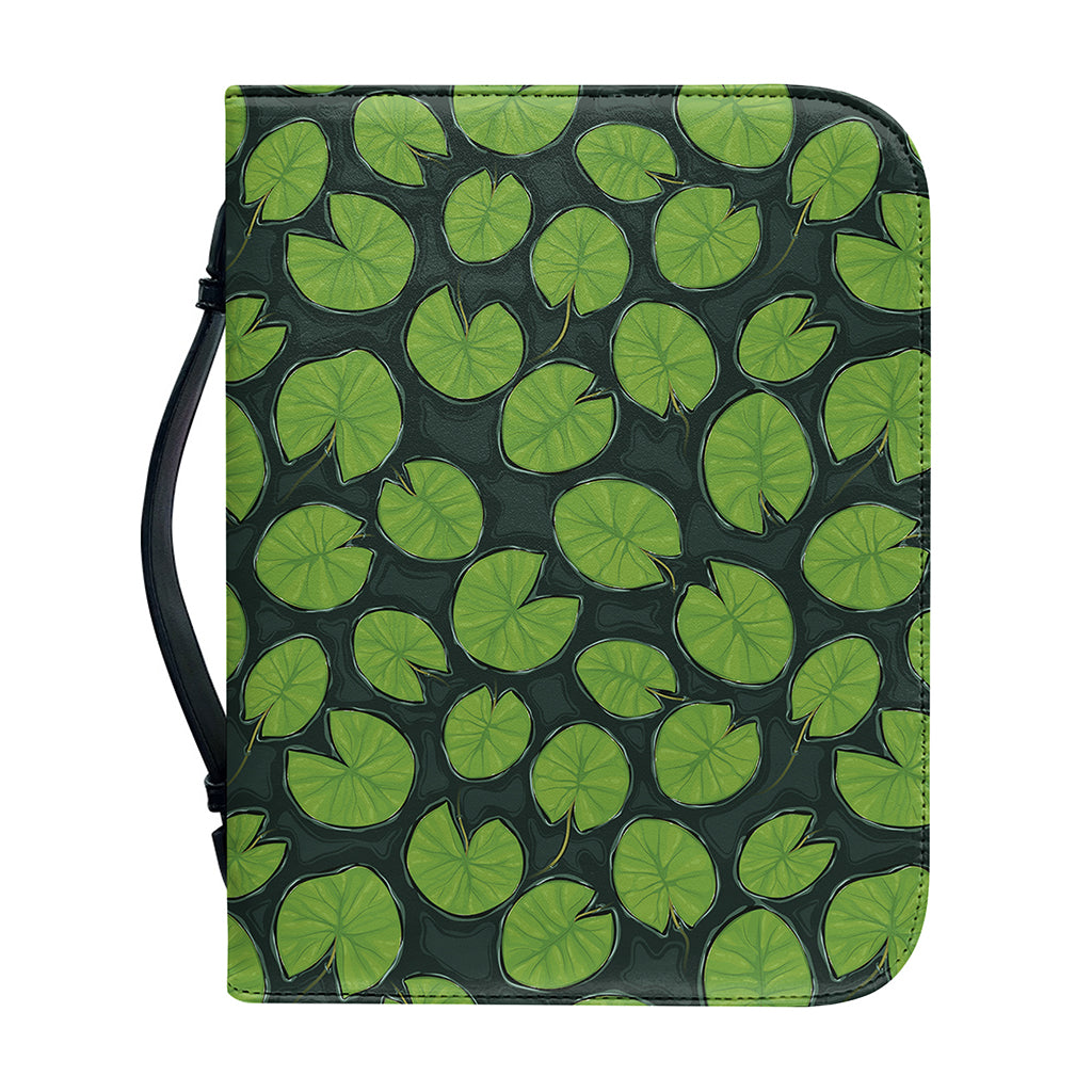 Water Lily Pads Pattern Print Leather Bible Cover
