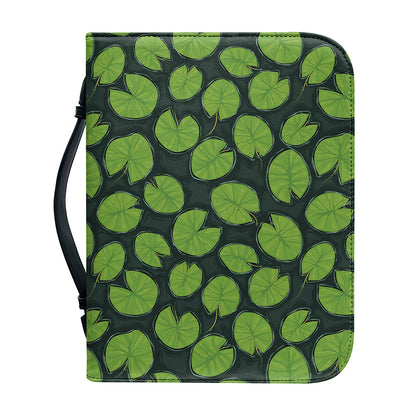 Water Lily Pads Pattern Print Leather Bible Cover