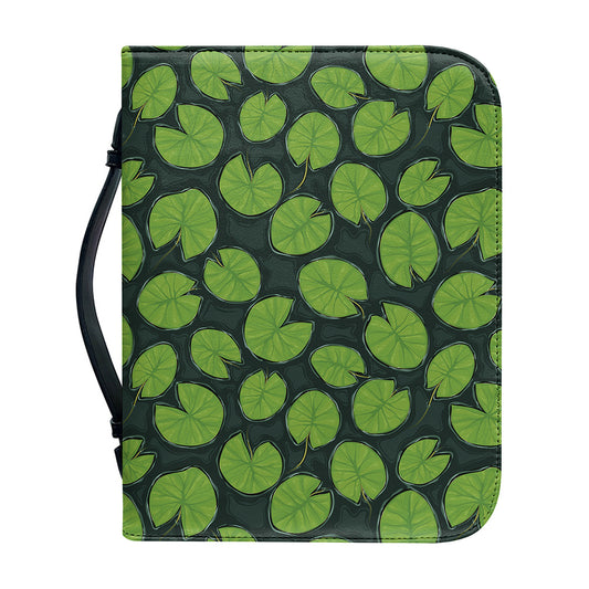 Water Lily Pads Pattern Print Leather Bible Cover