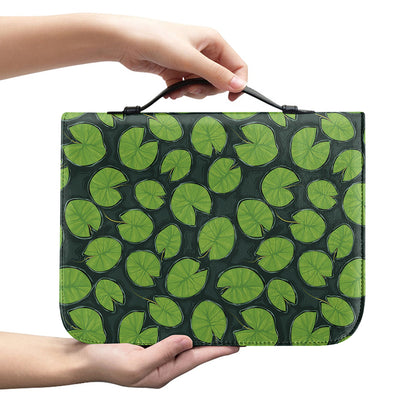 Water Lily Pads Pattern Print Leather Bible Cover