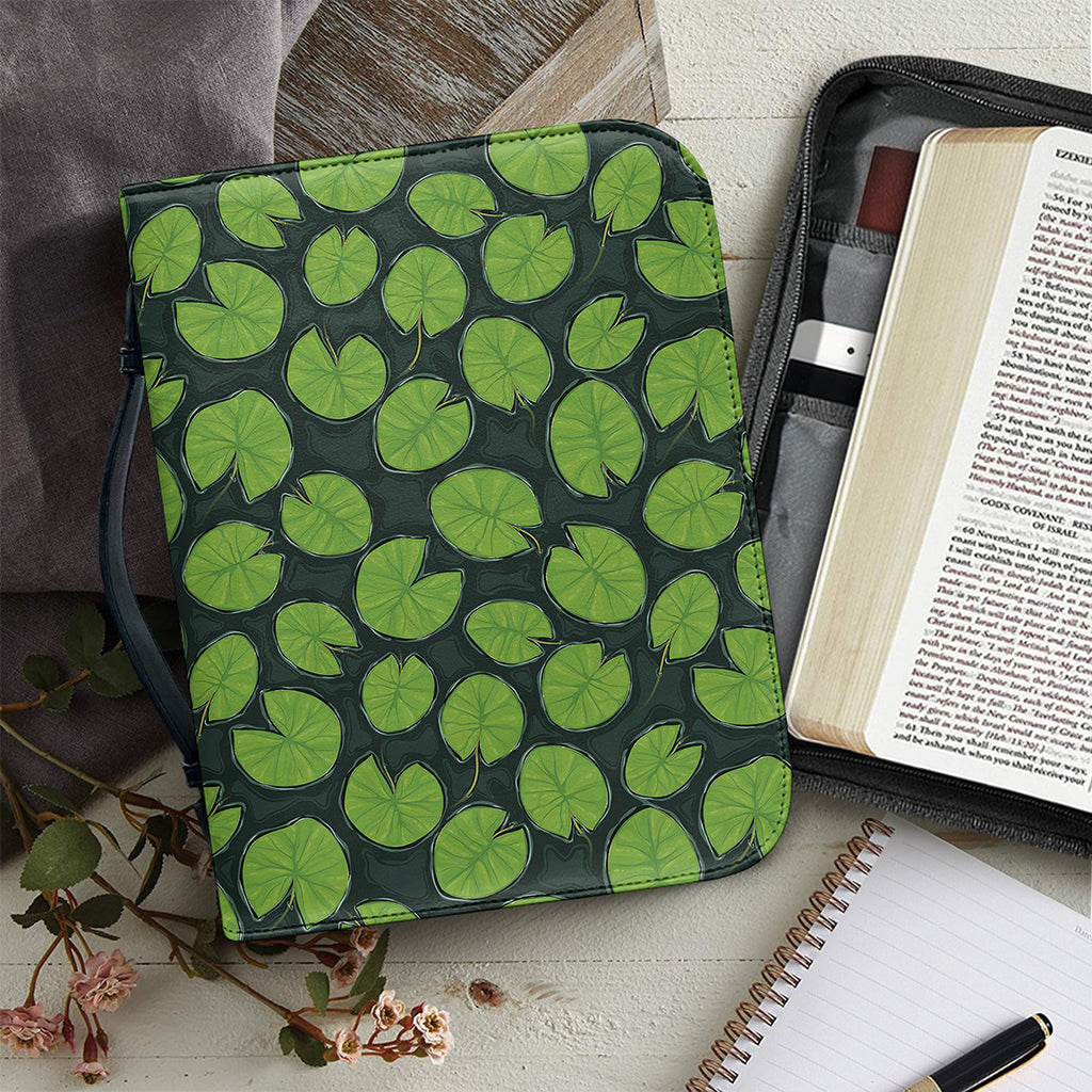 Water Lily Pads Pattern Print Leather Bible Cover