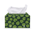 Water Lily Pads Pattern Print Leather Tissue Box Cover