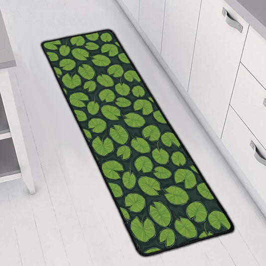 Water Lily Pads Pattern Print Long Kitchen Mat