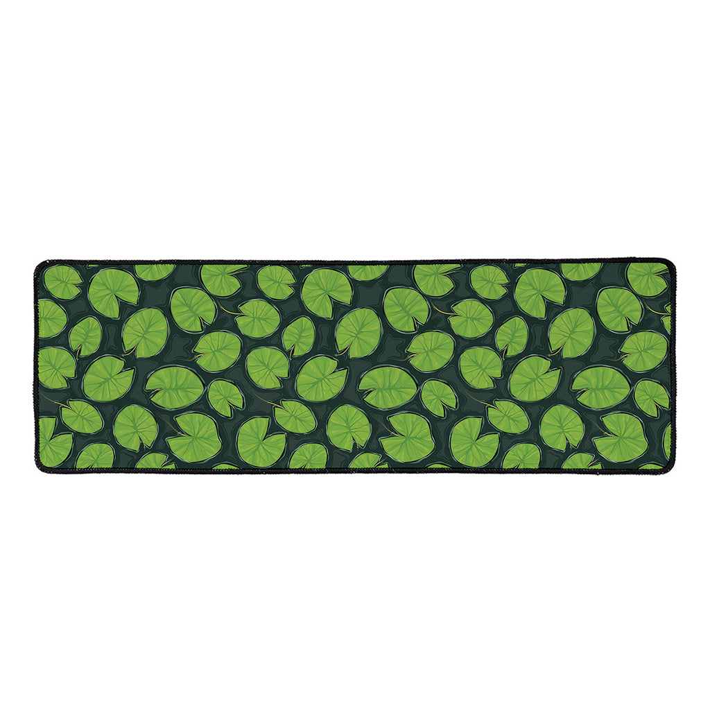 Water Lily Pads Pattern Print Long Kitchen Mat