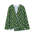 Water Lily Pads Pattern Print Long Sleeve Short Coat