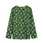 Water Lily Pads Pattern Print Long Sleeve Short Coat