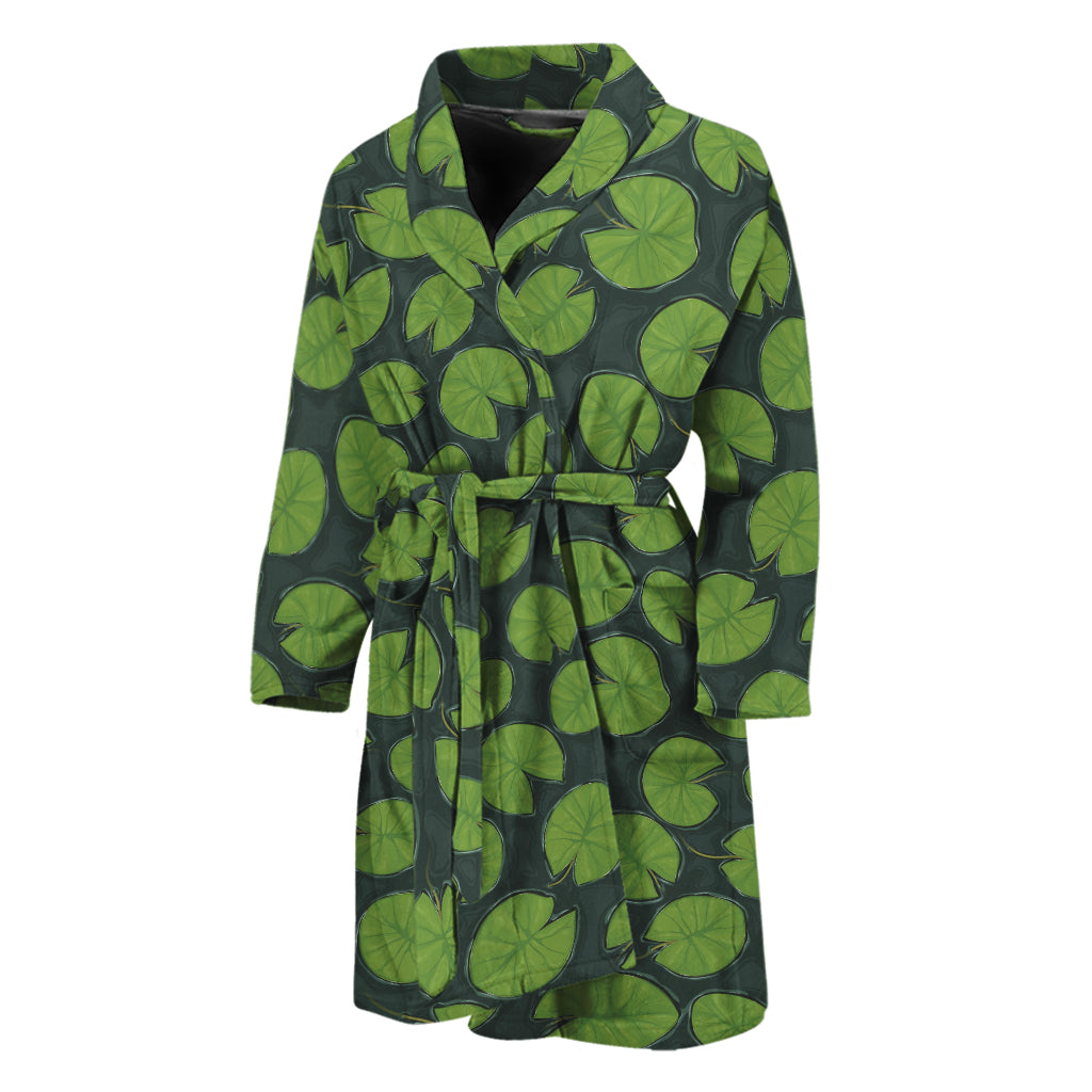 Water Lily Pads Pattern Print Men's Bathrobe