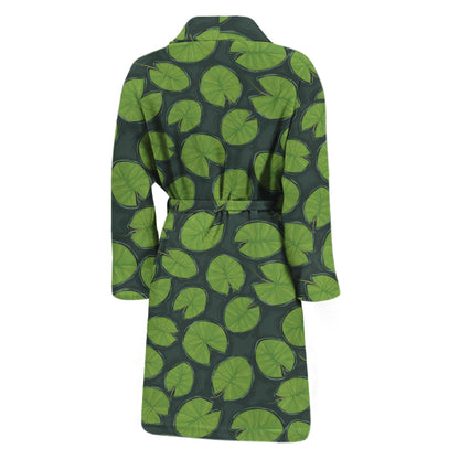 Water Lily Pads Pattern Print Men's Bathrobe