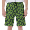 Water Lily Pads Pattern Print Men's Beach Shorts