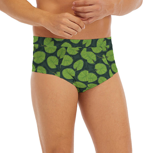 Water Lily Pads Pattern Print Men's Briefs