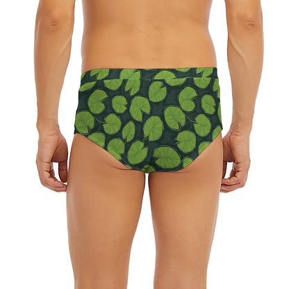 Water Lily Pads Pattern Print Men's Briefs