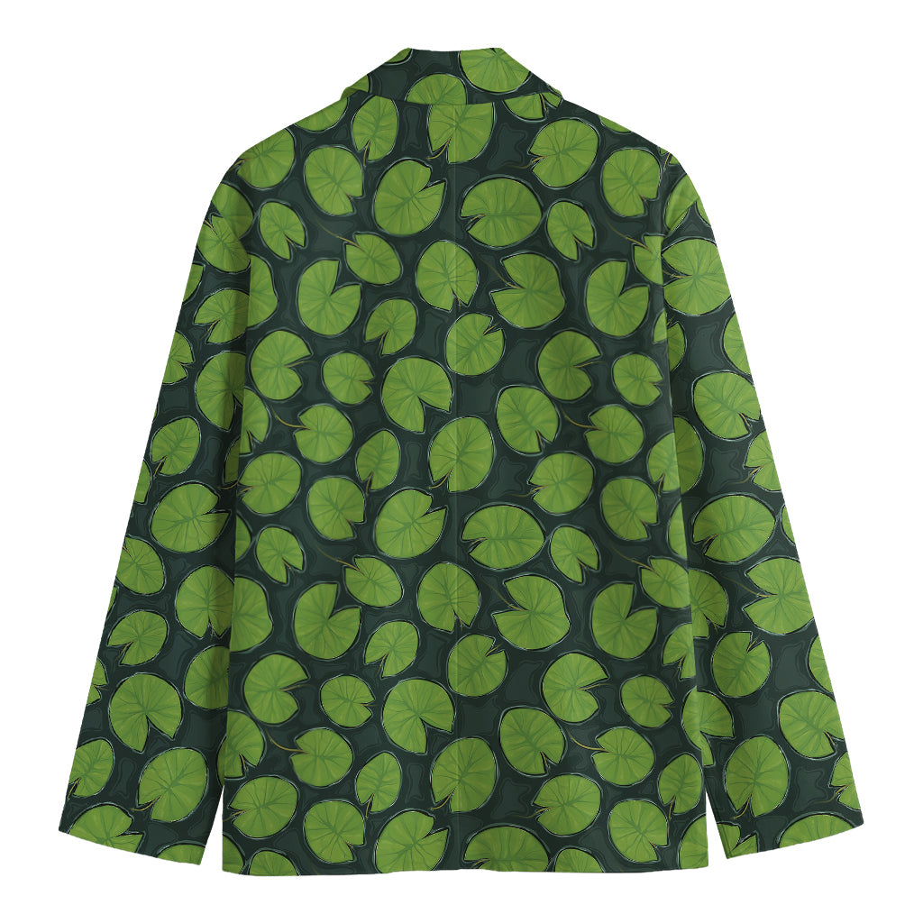Water Lily Pads Pattern Print Men's Cotton Blazer