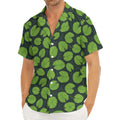 Water Lily Pads Pattern Print Men's Deep V-Neck Shirt