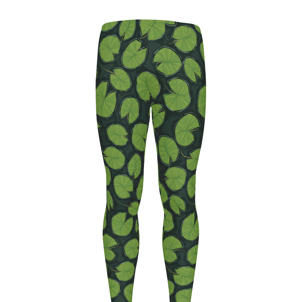 Water Lily Pads Pattern Print Men's leggings