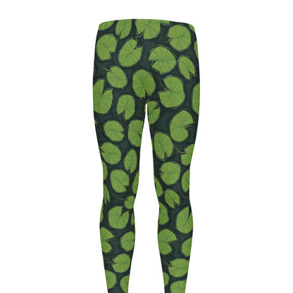 Water Lily Pads Pattern Print Men's leggings