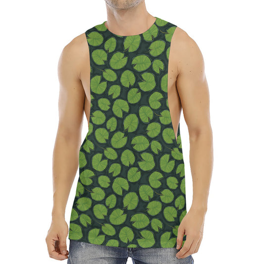 Water Lily Pads Pattern Print Men's Muscle Tank Top