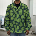 Water Lily Pads Pattern Print Men's Shirt Jacket