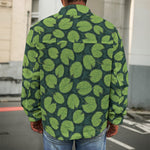 Water Lily Pads Pattern Print Men's Shirt Jacket