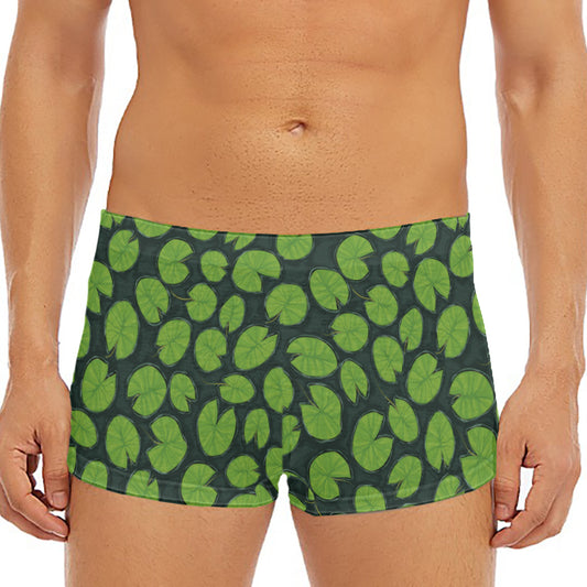 Water Lily Pads Pattern Print Men's Short Boxer Briefs