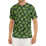 Water Lily Pads Pattern Print Men's Short Sleeve Rash Guard