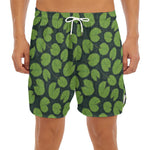 Water Lily Pads Pattern Print Men's Split Running Shorts