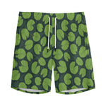 Water Lily Pads Pattern Print Men's Sports Shorts