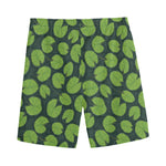 Water Lily Pads Pattern Print Men's Sports Shorts