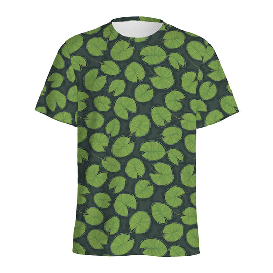 Water Lily Pads Pattern Print Men's Sports T-Shirt