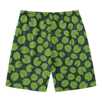 Water Lily Pads Pattern Print Men's Swim Trunks