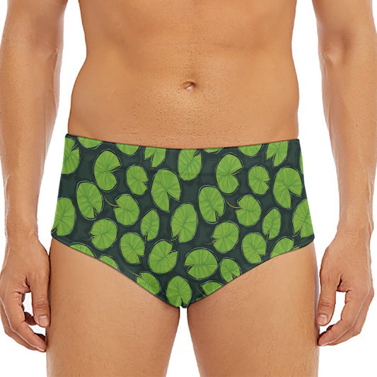Water Lily Pads Pattern Print Men's Triangle Swim Briefs