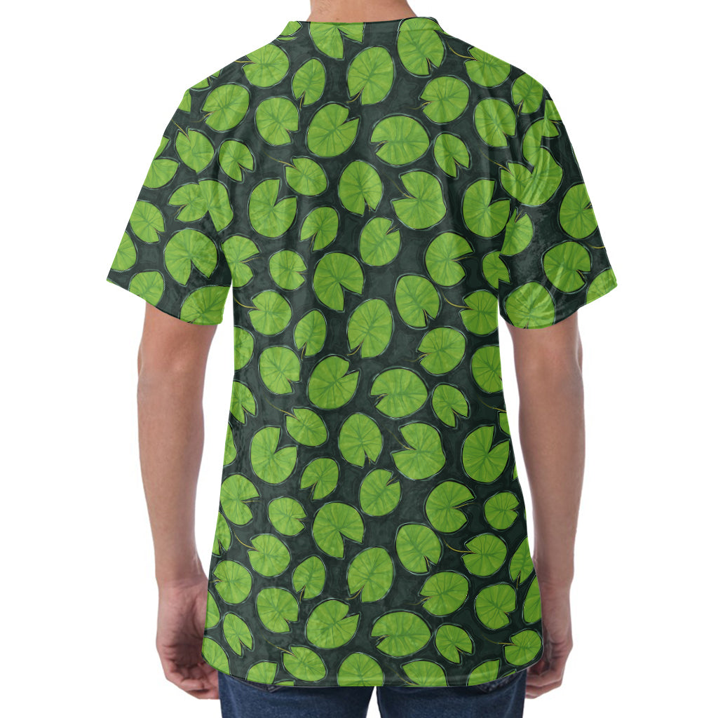 Water Lily Pads Pattern Print Men's Velvet T-Shirt