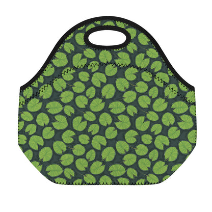 Water Lily Pads Pattern Print Neoprene Lunch Bag