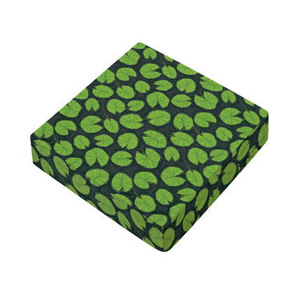 Water Lily Pads Pattern Print Outdoor Seat Cushion Cover