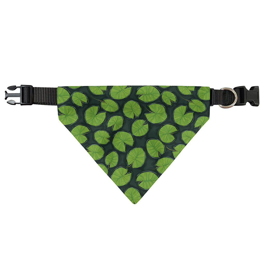 Water Lily Pads Pattern Print Over The Collar Dog Bandana