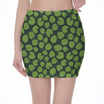 Water Lily Pads Pattern Print Pencil Mini Skirt