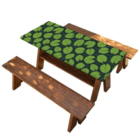Water Lily Pads Pattern Print Picnic Table Cover
